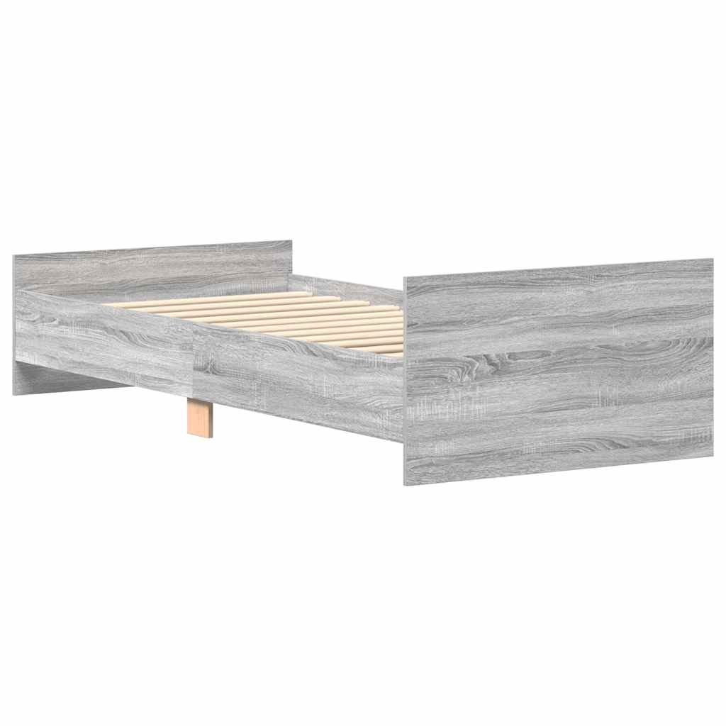 Bettgestell Grau Sonoma 100x200 cm Holzwerkstoff