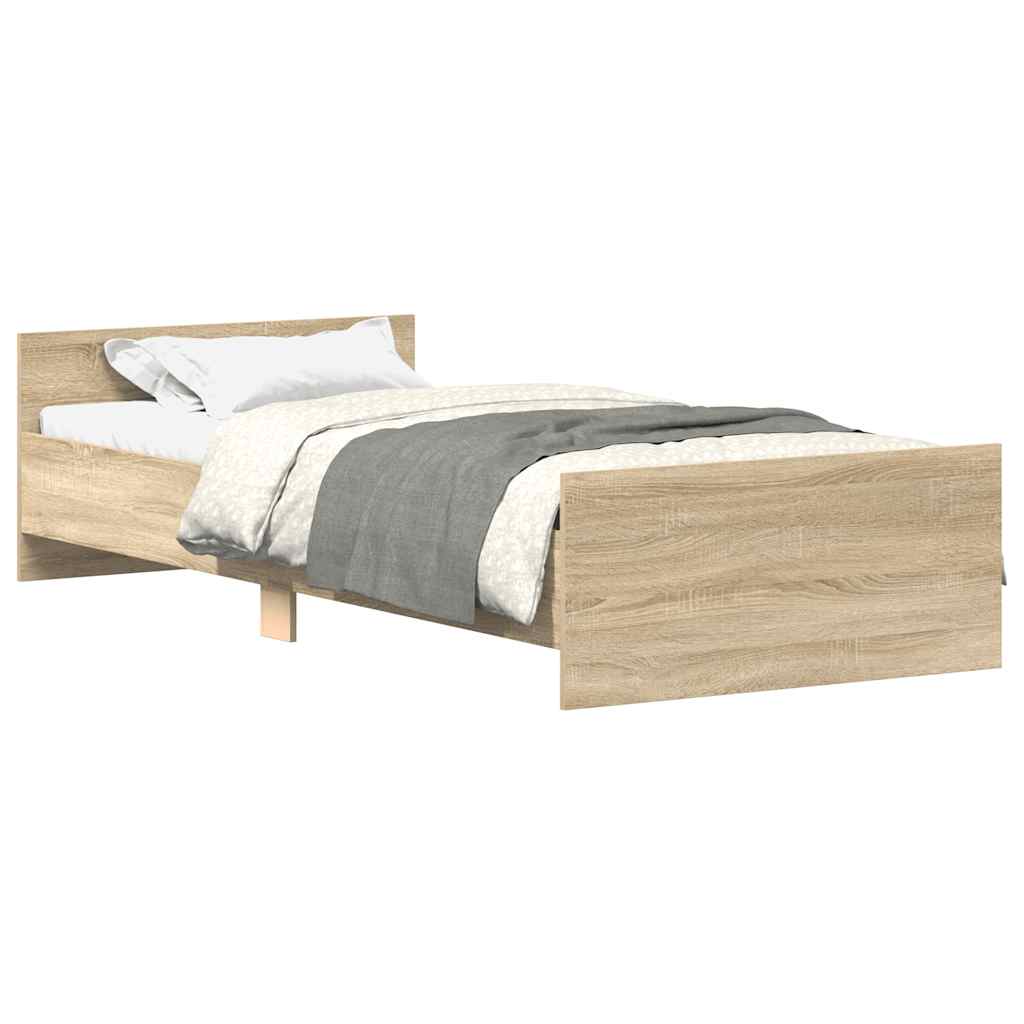 Bettgestell ohne Matratze Sonoma-Eiche 90x190 cm Holzwerkstoff