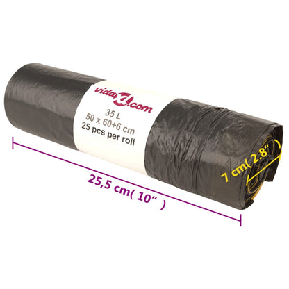 Müllsäcke mit Zugband 250 Stk. Schwarz 35 L