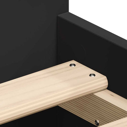 Bettgestell mit Kopf- und Fußteil Schwarz 100x200 cm