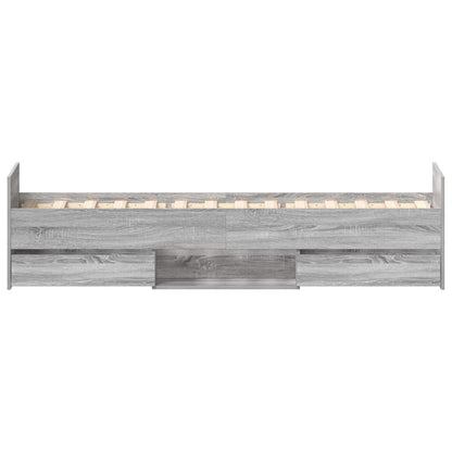 Bettgestell mit Kopf- und Fußteil Grau Sonoma 90x200 cm