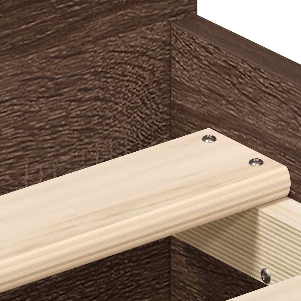 Bettgestell mit Kopf- und Fußteil Braun Eichen-Optik 90x200 cm
