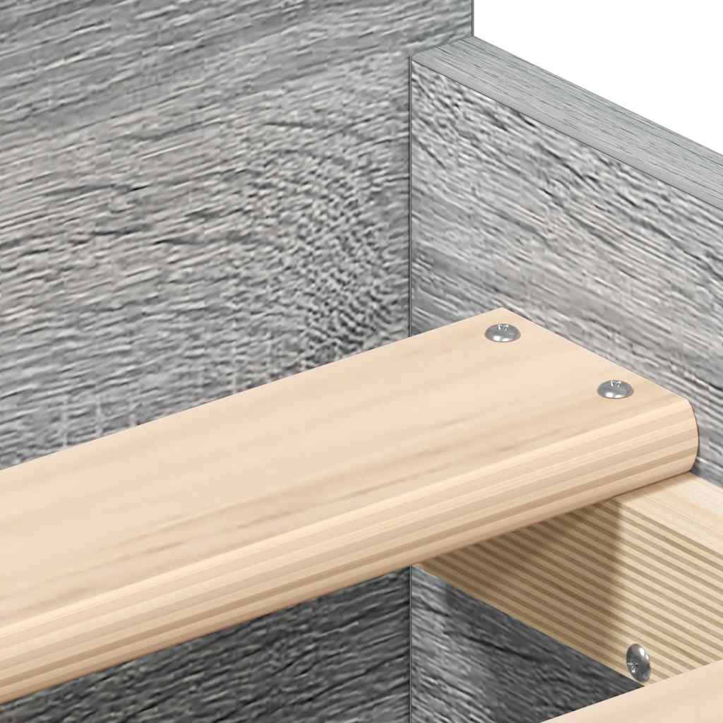 Bettgestell mit Kopf- und Fußteil Grau Sonoma 90x190 cm