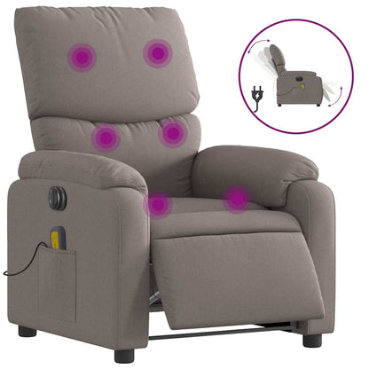 Massagesessel Elektrisch Taupe Stoff