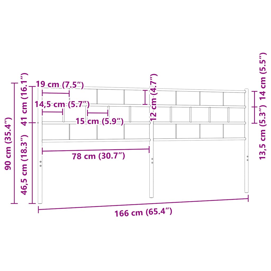 Ersatz-Kopfteil Metall Weiß 160 cm
