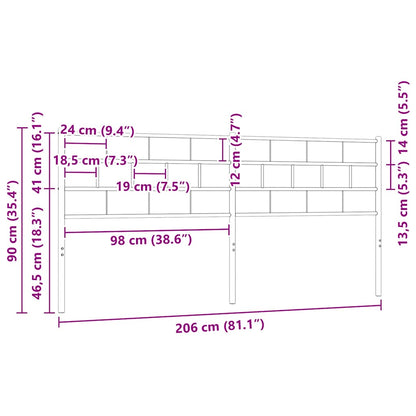 Ersatz-Kopfteil Metall Weiß 200 cm