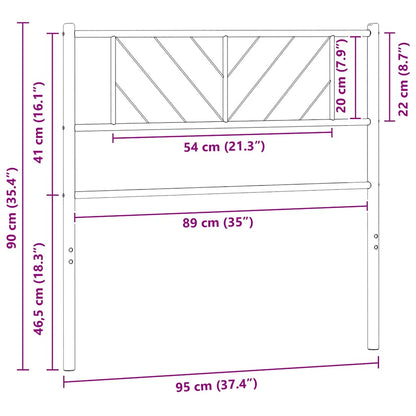 Ersatz-Kopfteil Metall Weiß 90 cm