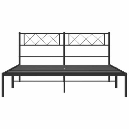 Bettgestell mit Kopfteil Metall Schwarz 150x200 cm