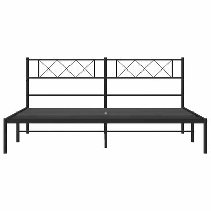 Bettgestell mit Kopfteil Metall Schwarz 183x213 cm