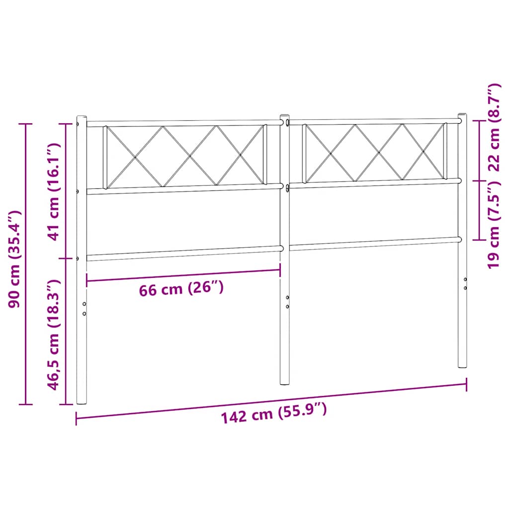 Ersatz-Kopfteil Metall Schwarz 135 cm