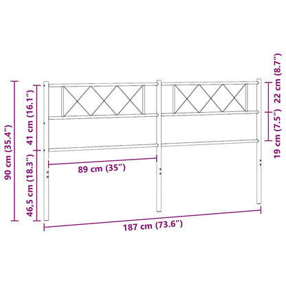 Ersatz-Kopfteil Metall Weiß 180 cm