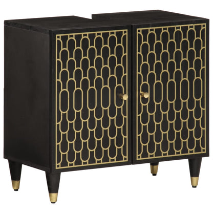 4-tlg. Badmöbel-Set Massivholz Mango