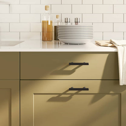 Möbelgriffe 10 Stk. Schwarz 64 mm Edelstahl