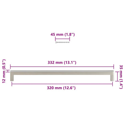 Möbelgriffe 5 Stk. Silbern 320 mm Edelstahl