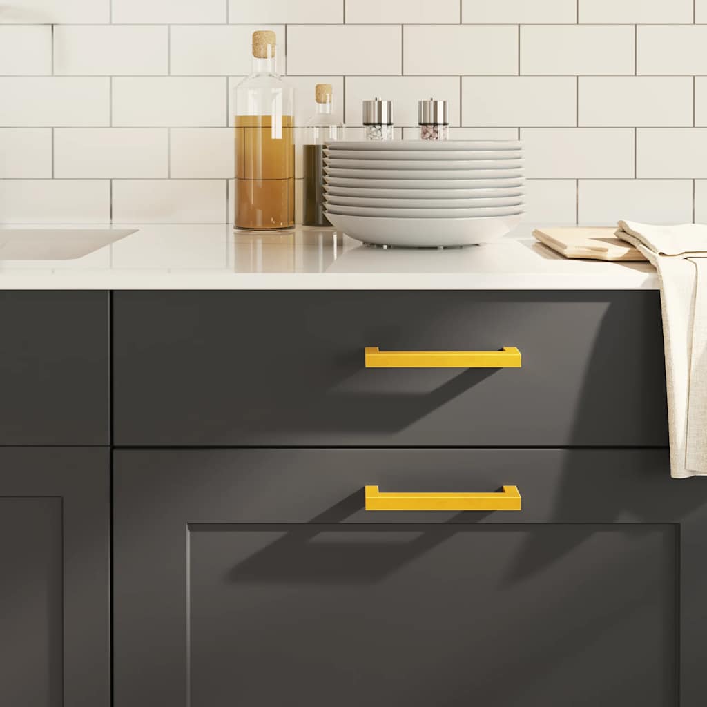 Möbelgriffe 10 Stk. Golden 128 mm Edelstahl