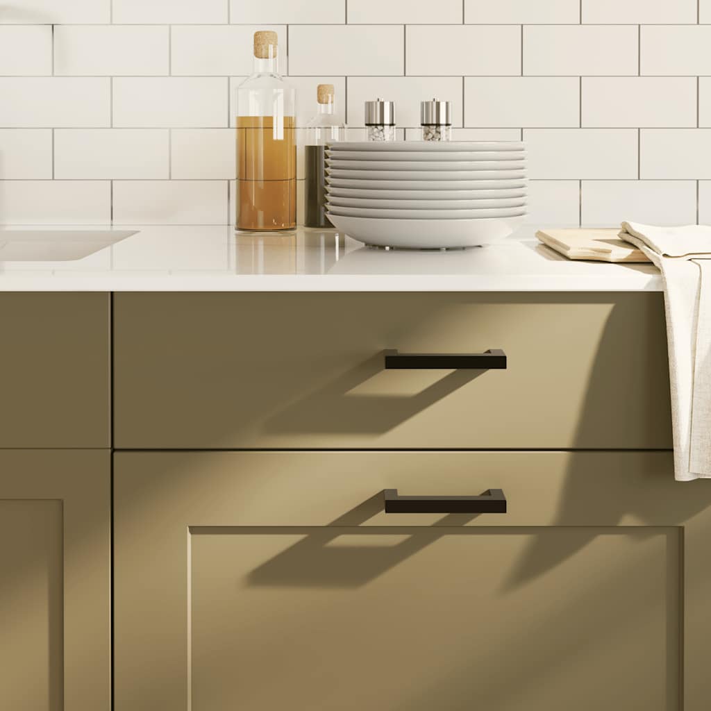 Möbelgriffe 10 Stk. Schwarz 96 mm Edelstahl