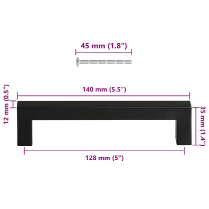 Möbelgriffe 10 Stk. Schwarz 128 mm Edelstahl