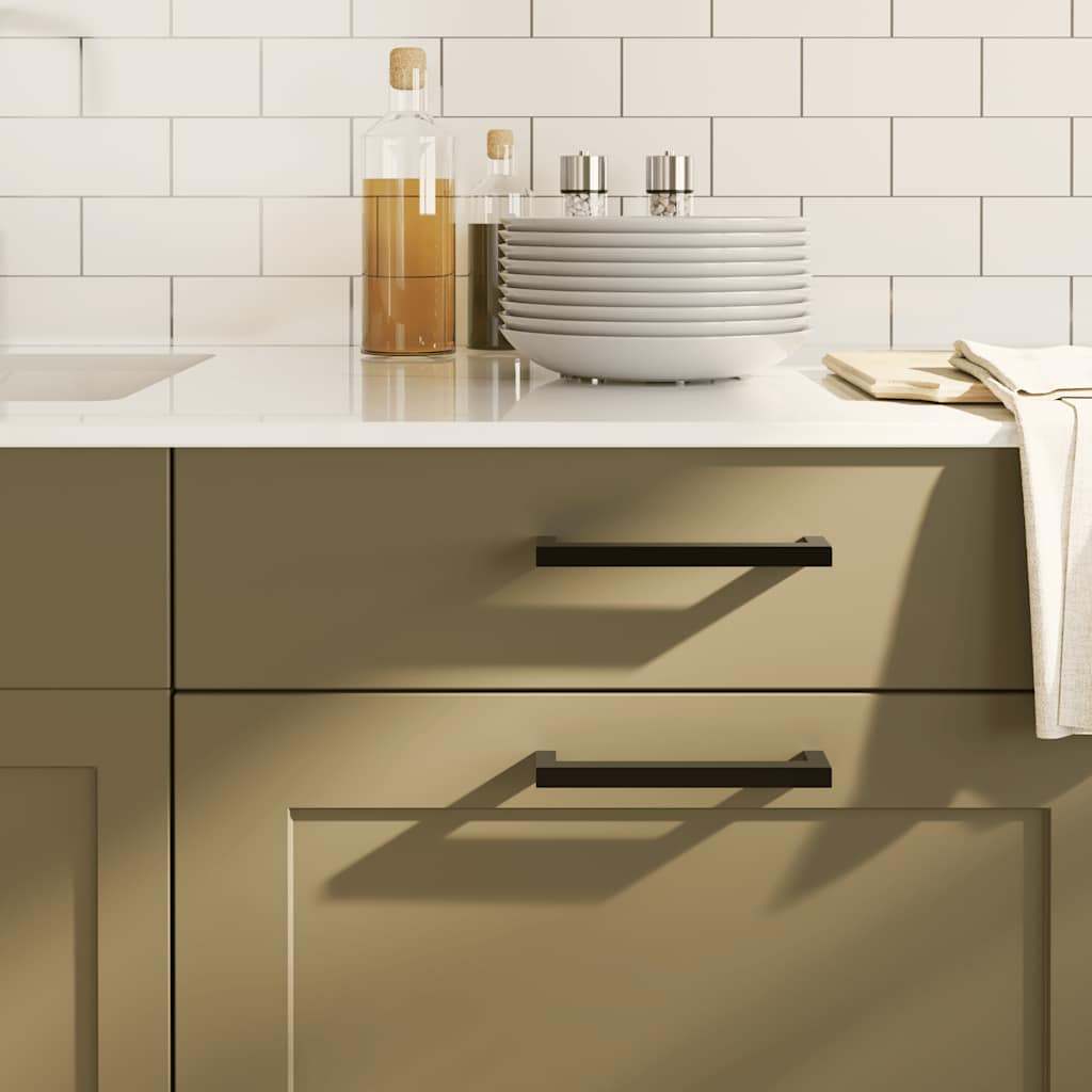 Möbelgriffe 10 Stk. Schwarz 128 mm Edelstahl