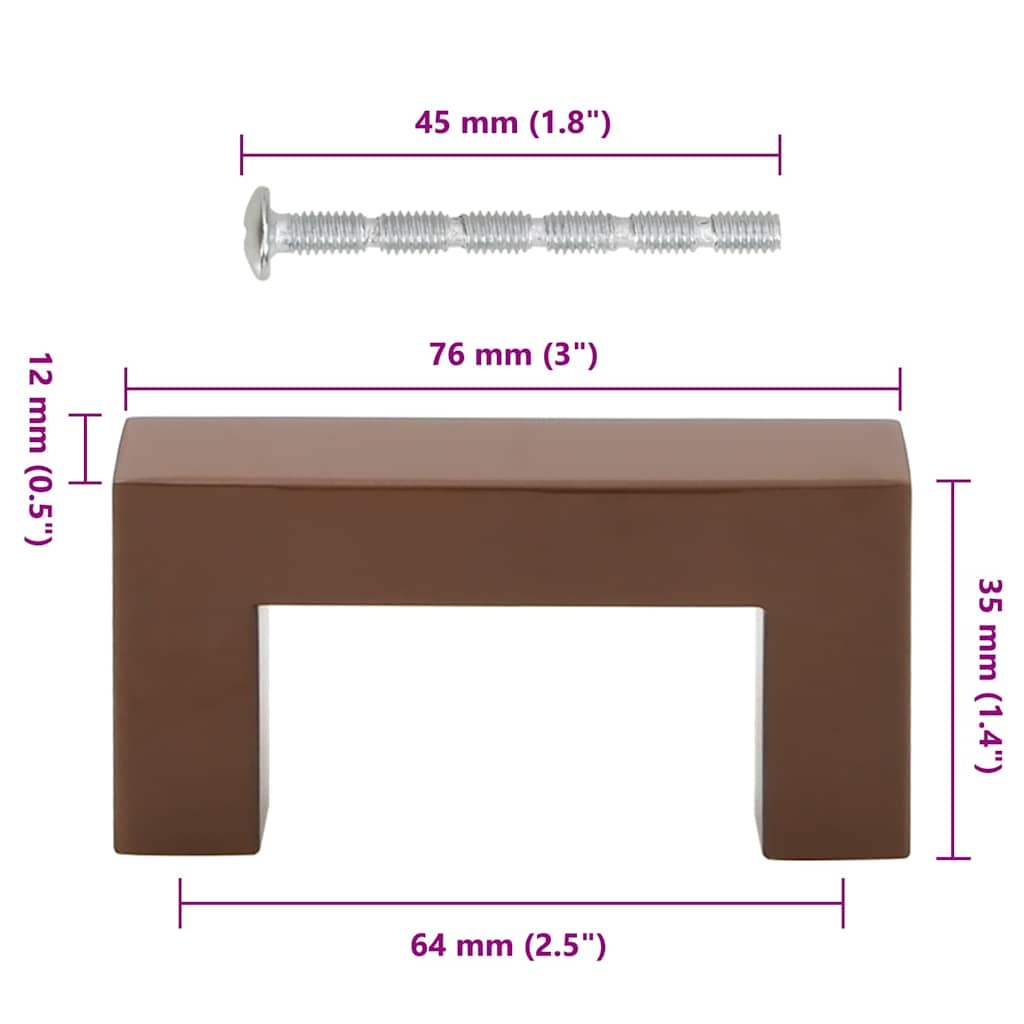 Möbelgriffe 10 Stk. Bronzen 64 mm Edelstahl