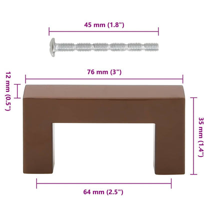 Möbelgriffe 10 Stk. Bronzen 64 mm Edelstahl