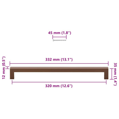 Möbelgriffe 5 Stk. Bronzen 320 mm Edelstahl