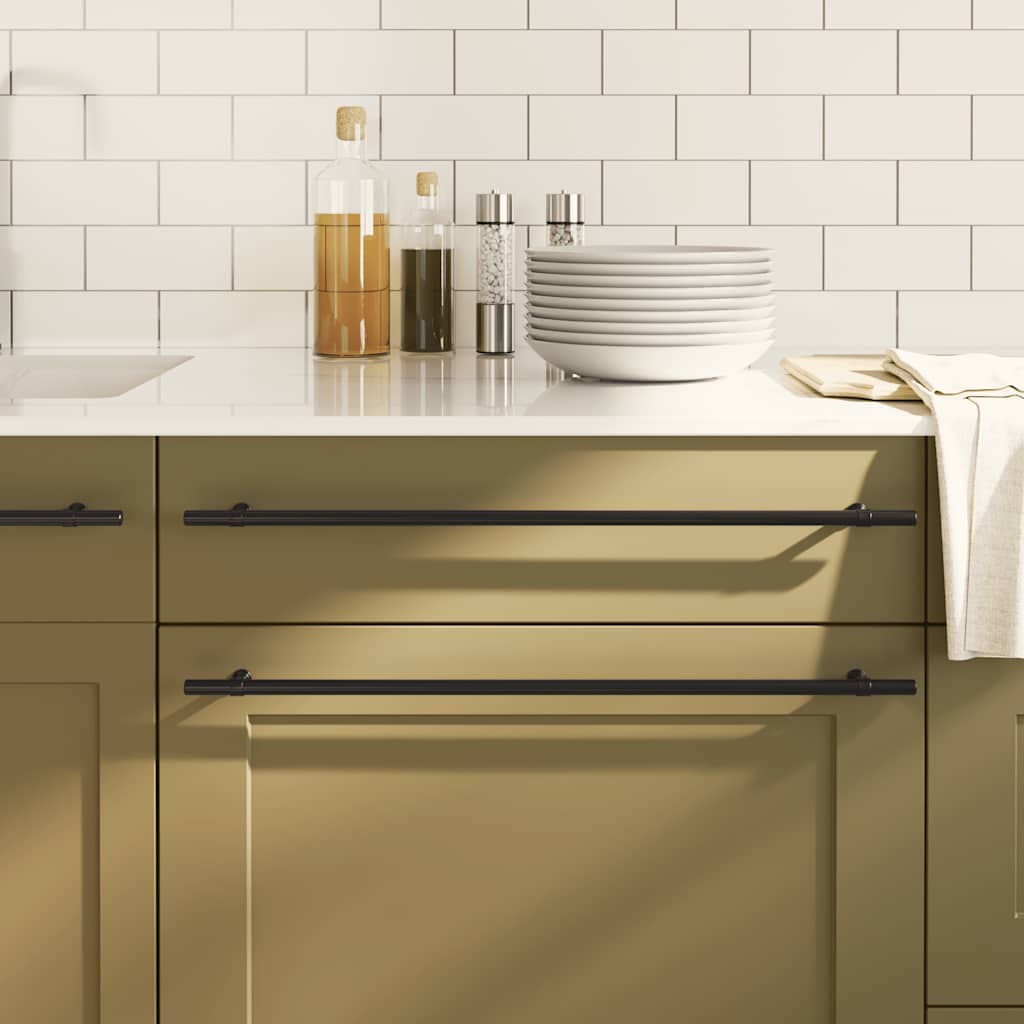 Möbelgriffe 5 Stk. Schwarz 480 mm Edelstahl