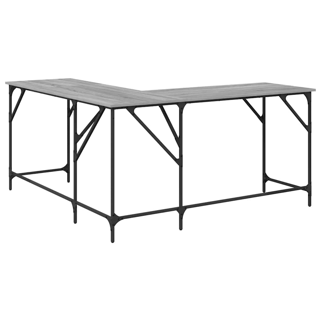 Schreibtisch Grau Sonoma 149x149x75 cm Holzwerkstoff
