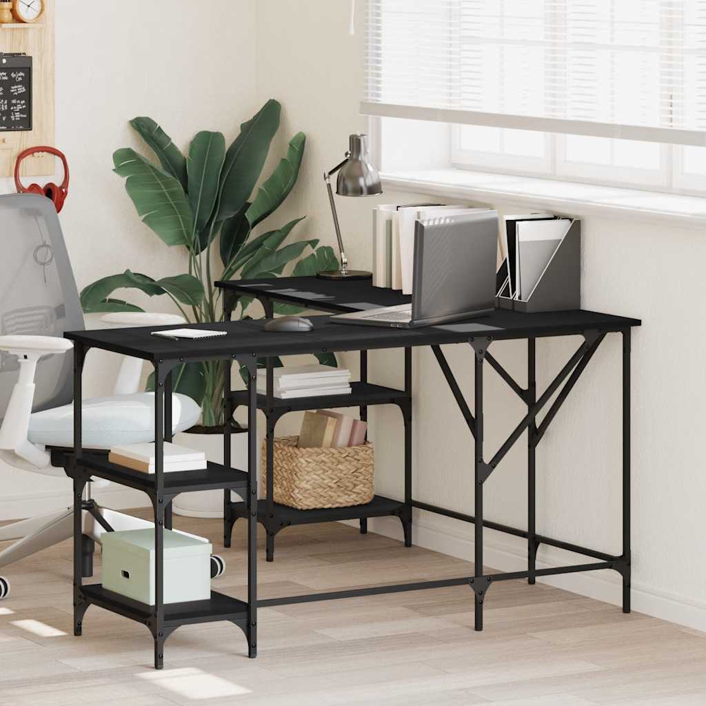 Schreibtisch Schwarz 139x139x75 cm Holzwerkstoff