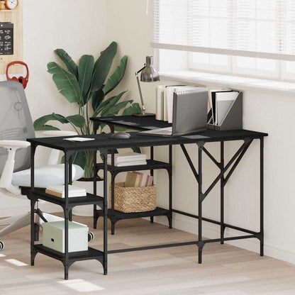 Schreibtisch Schwarz 139x139x75 cm Holzwerkstoff