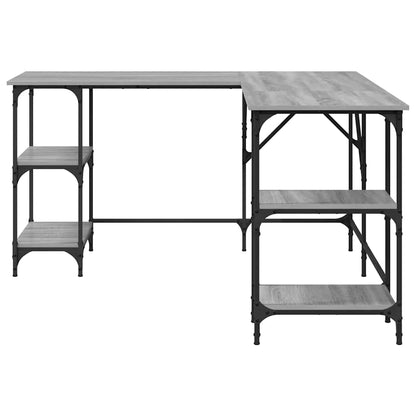 Schreibtisch Grau Sonoma 139x139x75 cm Holzwerkstoff