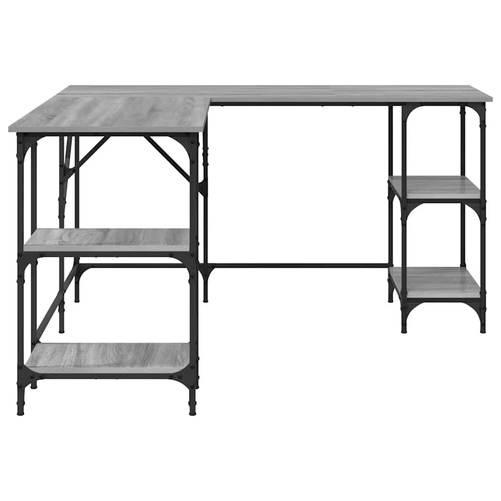 Schreibtisch Grau Sonoma 139x139x75 cm Holzwerkstoff