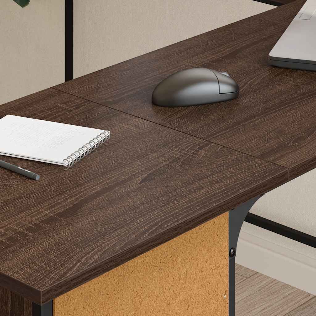 Schreibtisch Braun Eichen-Optik 141x141x75 cm Holzwerkstoff