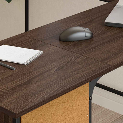 Schreibtisch Braun Eichen-Optik 141x141x75 cm Holzwerkstoff