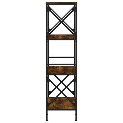 Bücherregal 4 Böden Räuchereiche 59x35x132 cm Holzwerkstoff