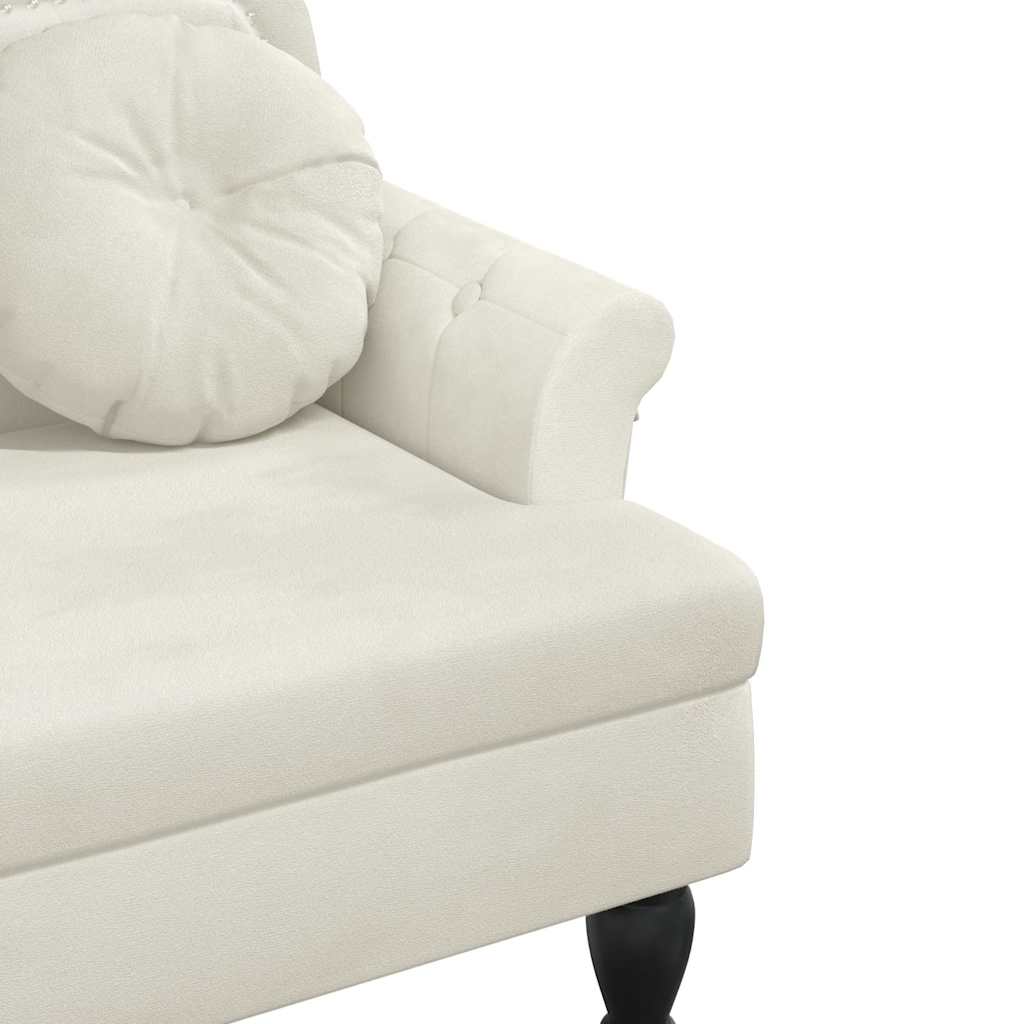 Sitzbank mit Kissen Creme 120,5x65x75 cm Samt