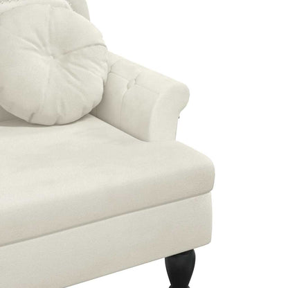 Sitzbank mit Kissen Creme 120,5x65x75 cm Samt