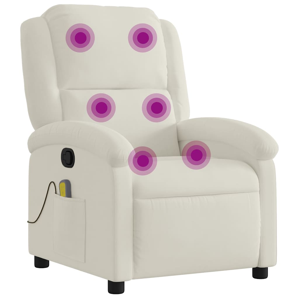 Massagesessel Creme Samt