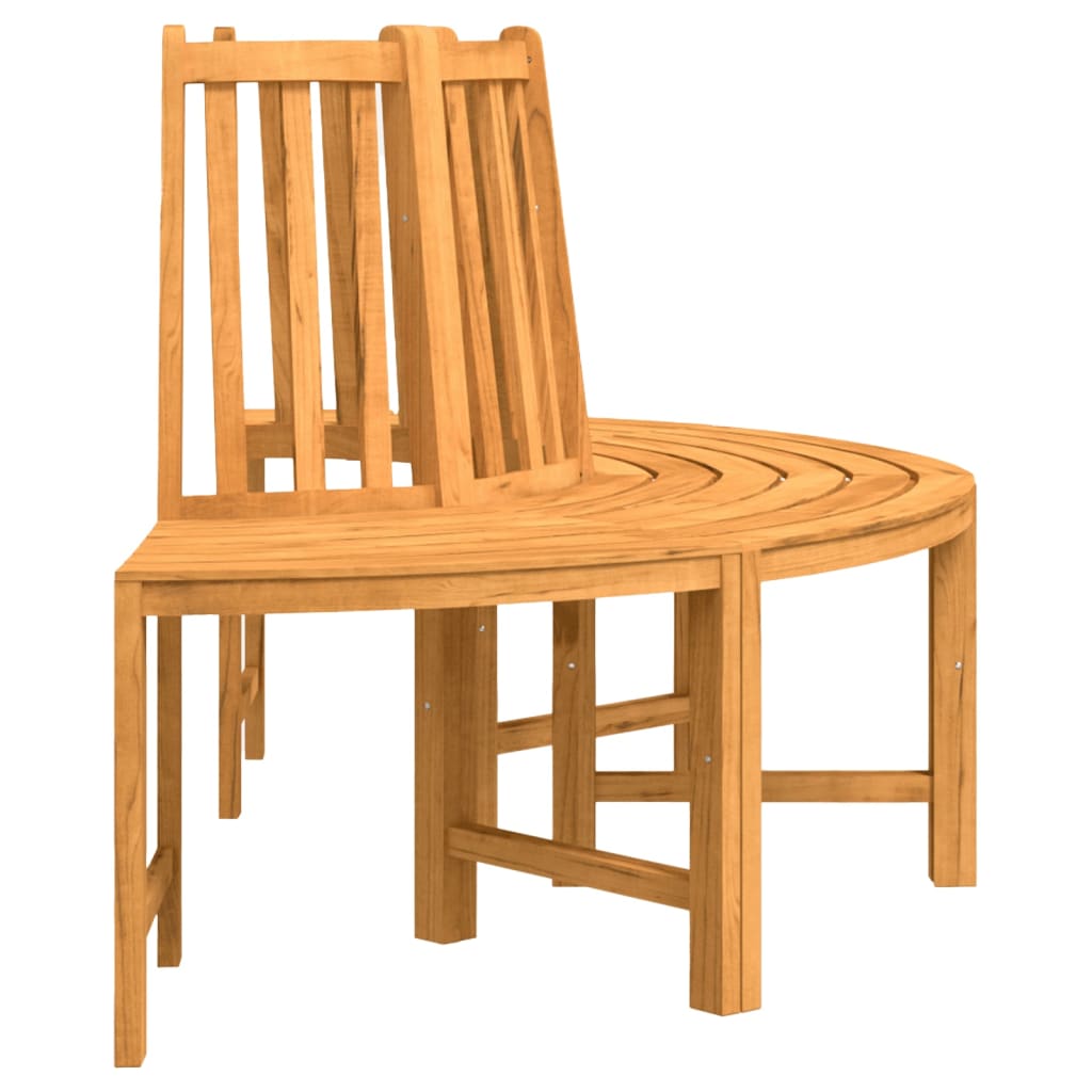 Baumbänke 2 Stk. Halbrund Ø160 cm Massivholz Teak