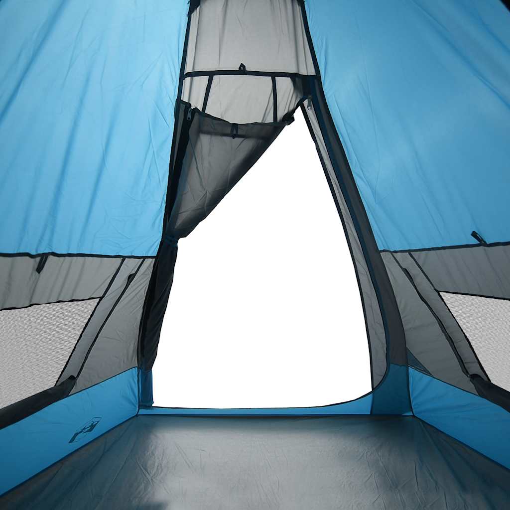 Tipi-Campingzelt 7 Personen Blau Wasserdicht