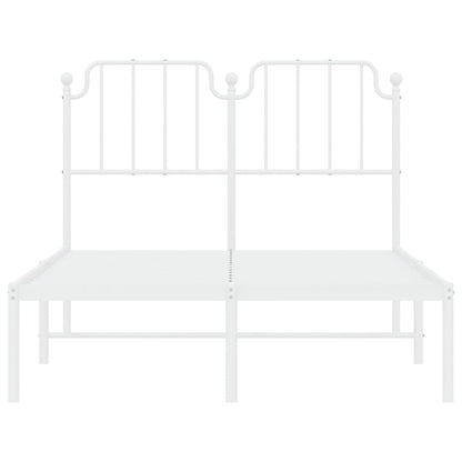 Bettgestell mit Kopfteil Metall Weiß 120x190 cm