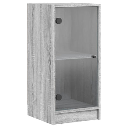 Beistellschrank mit Glastüren Grau Sonoma 35x37x75,5 cm