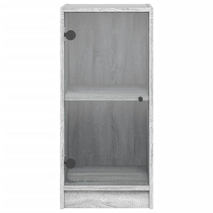 Beistellschrank mit Glastüren Grau Sonoma 35x37x75,5 cm