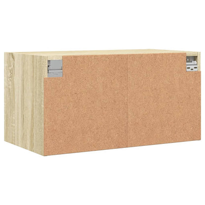 Wandschrank mit Glastüren Sonoma-Eiche 68,5x37x35 cm