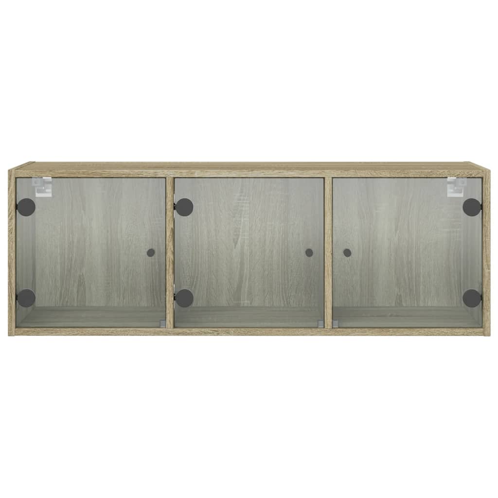 Wandschrank mit Glastüren Sonoma-Eiche 102x37x35 cm