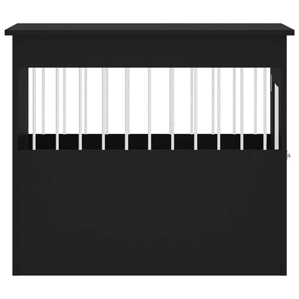 Hundekäfig im Möbelstil Schwarz 55x80x68 cm Holzwerkstoff