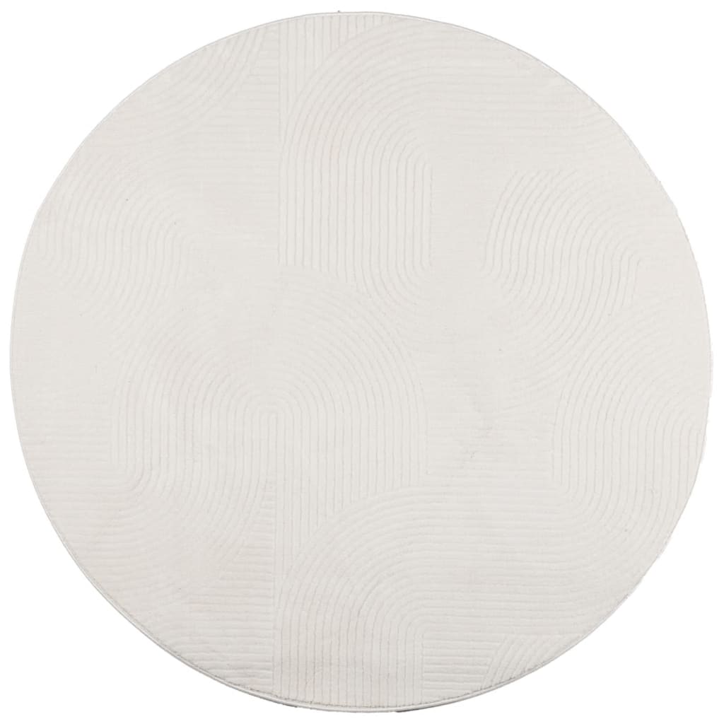 Teppich IZA Kurzflor Skandinavischer Look Creme Ø 120 cm
