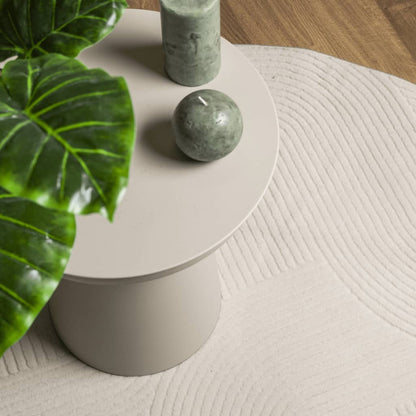 Teppich IZA Kurzflor Skandinavischer Look Creme Ø 120 cm