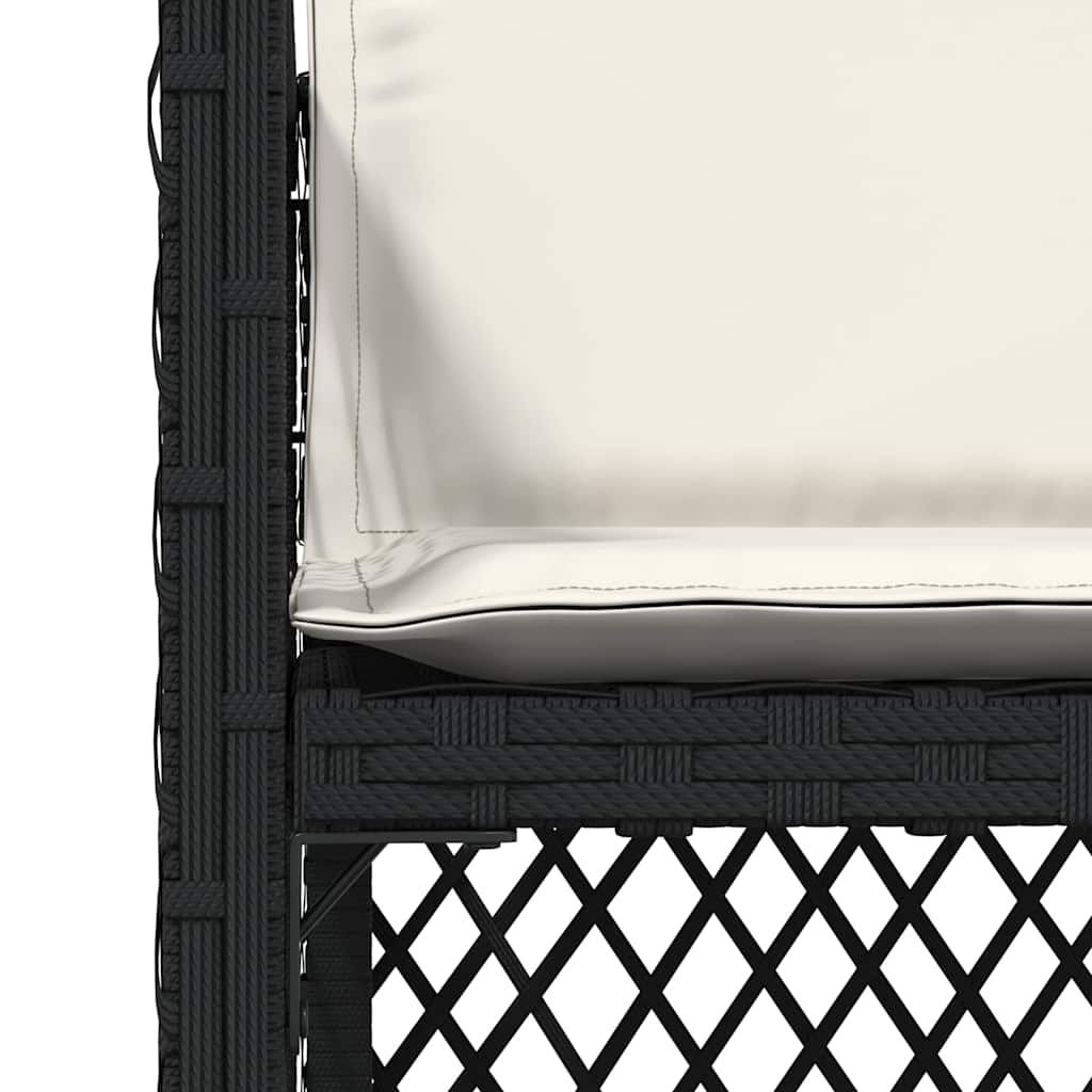 Gartenstühle mit Kissen 4 Stk. Schwarz Poly Rattan