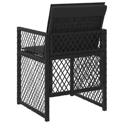 Gartenstühle mit Kissen 4 Stk. Schwarz Poly Rattan