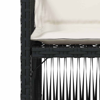 Gartenstühle mit Kissen 4 Stk. Schwarz Poly Rattan